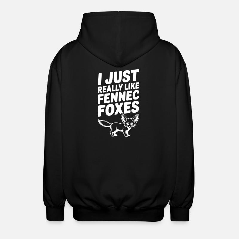 J’aime vraiment les renards fennecs - Veste à capuche unisexe - noir