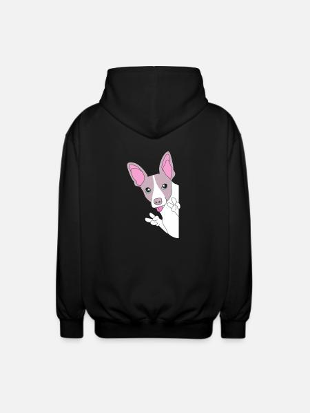 Rat Terrier - Unisex Hooded Jacket - black
