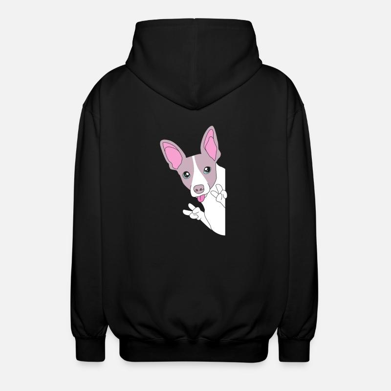 Rat Terrier - Unisex Hooded Jacket - black