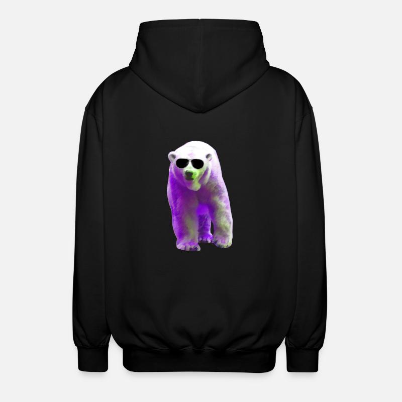 Polar Bear - Eisbär - Unisex Kapuzenjacke - Schwarz