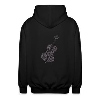 Klassische Musik Instrument Cello DNA Strang - Unisex Kapuzenjacke - Schwarz - Hinten - AI Model Male 185 light (185cm)