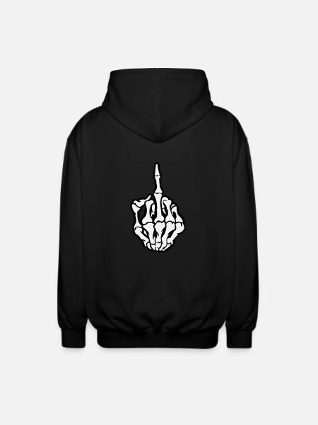 Skull Mittelfinger - Unisex Kapuzenjacke - Schwarz