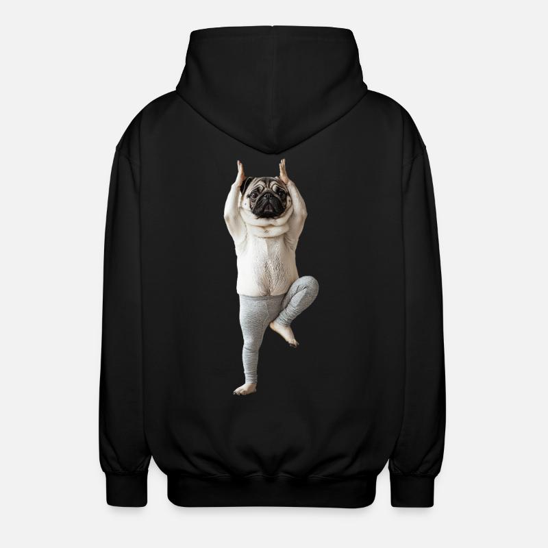 Mops - Unisex Kapuzenjacke - Schwarz