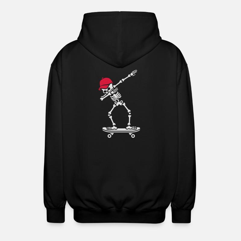 Dab dabbing skeleton skateboard skater - Veste à capuche unisexe - noir
