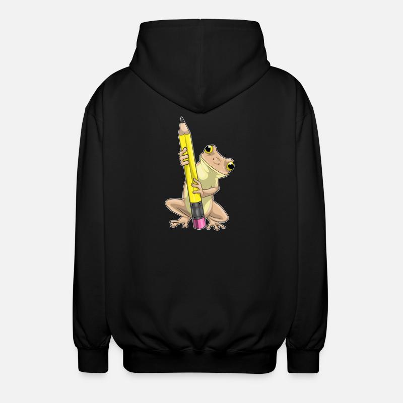 Grenouille élève crayon école - Veste à capuche unisexe - noir