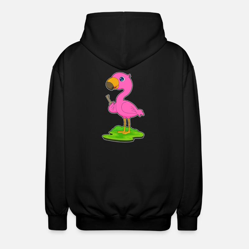 Flamingo Schlüssel - Unisex Kapuzenjacke - Schwarz