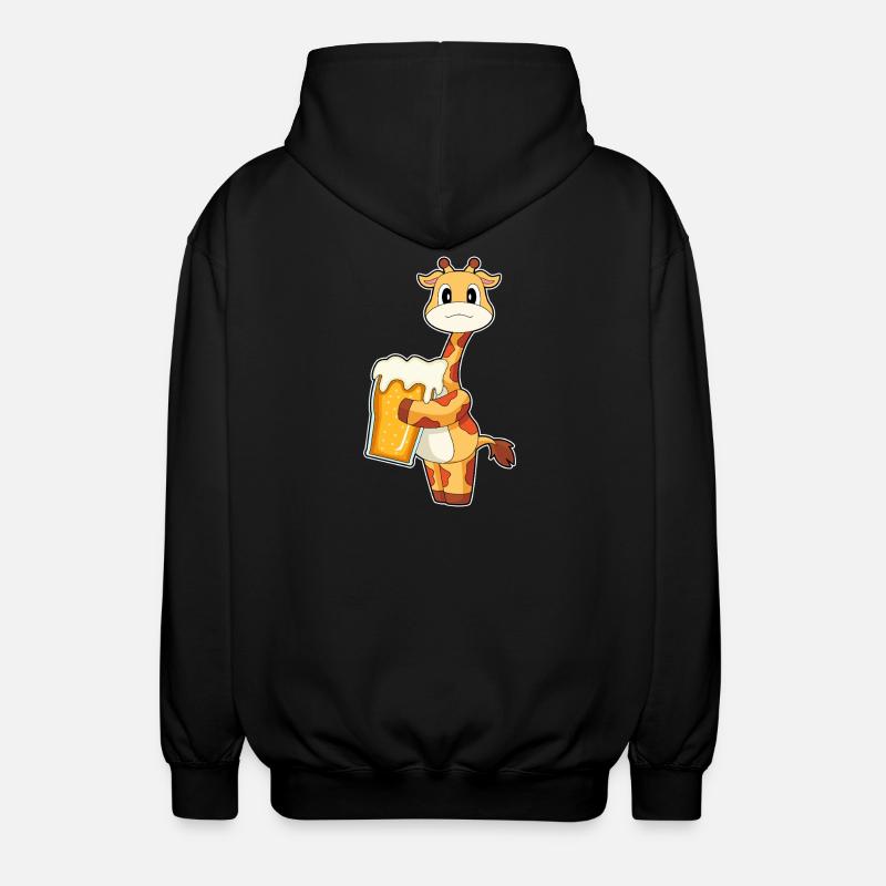 Giraffe Bier - Unisex Kapuzenjacke - Schwarz
