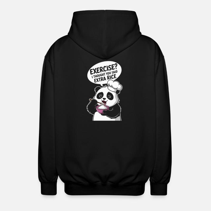 Panda Küchenchef Extra Rice - Unisex Kapuzenjacke - Schwarz