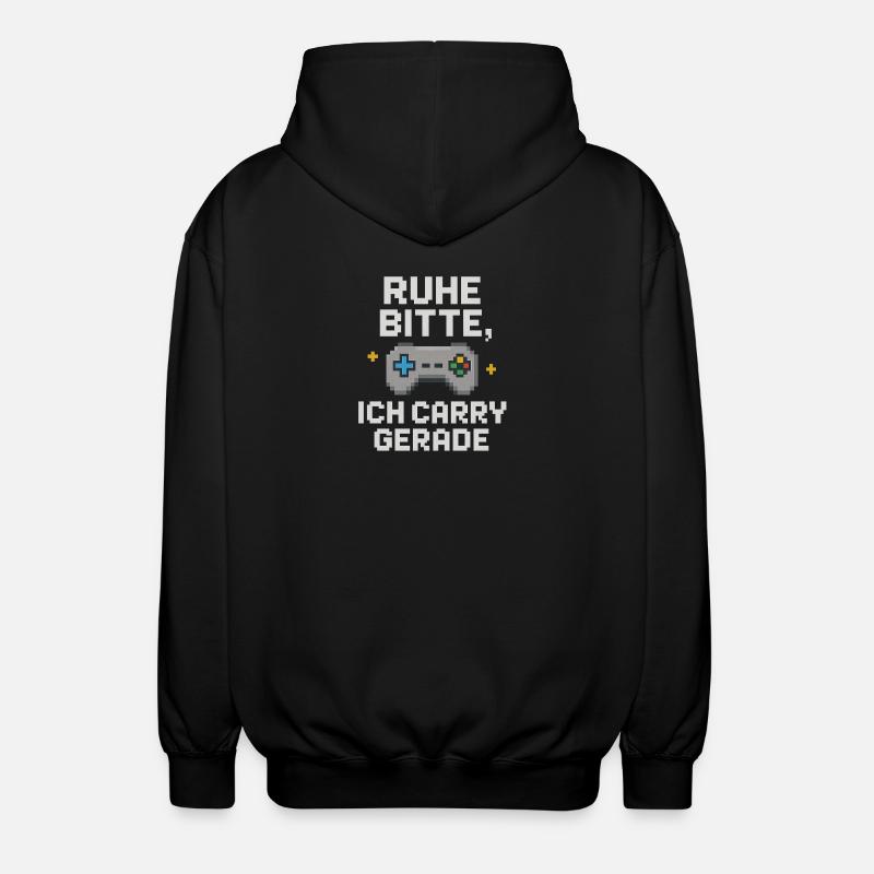 Ruhe Bitte Pixel Controller Grafik - Unisex Kapuzenjacke - Schwarz