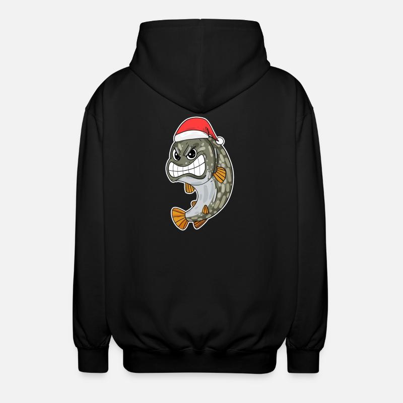 Brochet Poisson de Noël - Veste à capuche unisexe - noir