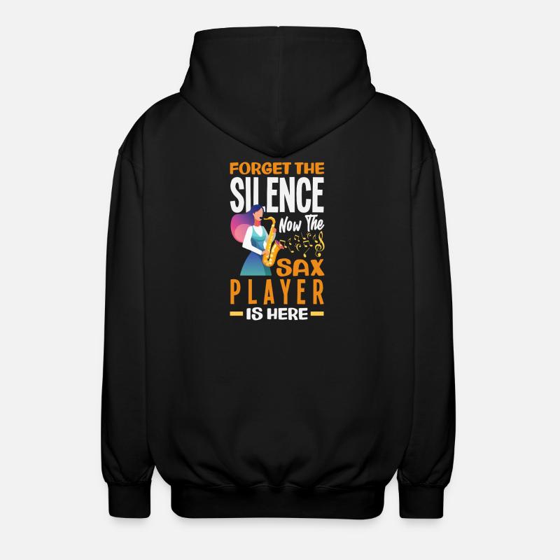 Saxofon - Unisex Kapuzenjacke - Schwarz