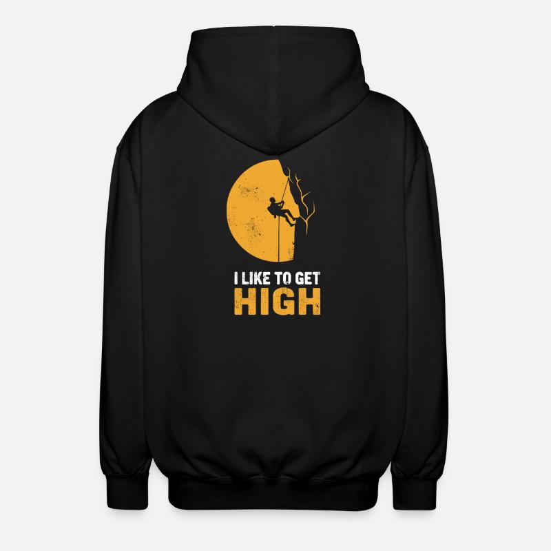 Mondschein-Kletterer Silhouette - Unisex Kapuzenjacke - Schwarz