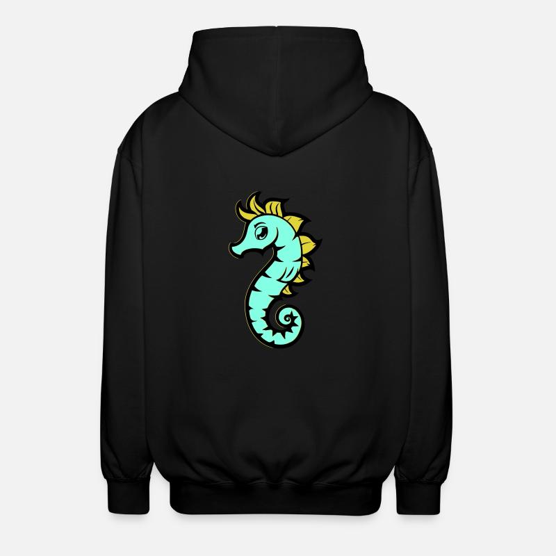 seepferd seepferdchen comic - Unisex Kapuzenjacke - Schwarz