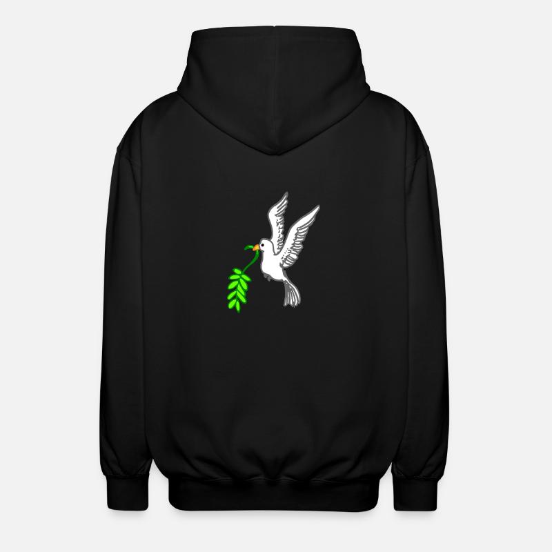 Colombe de la Paix dessinée - Veste à capuche unisexe - noir