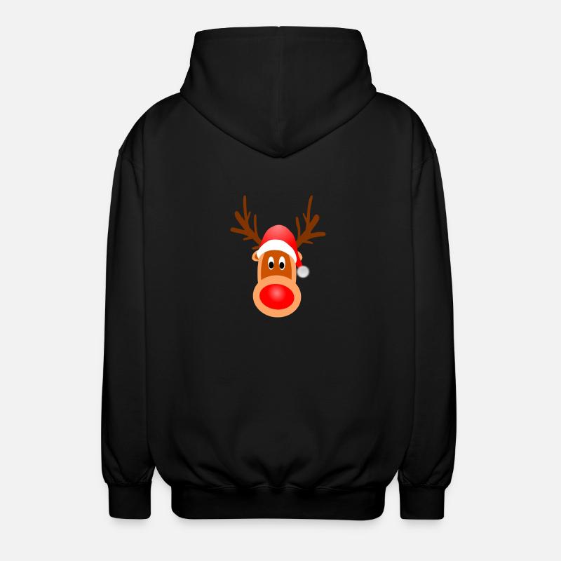 Reindeer comic - Unisex Hooded Jacket - black