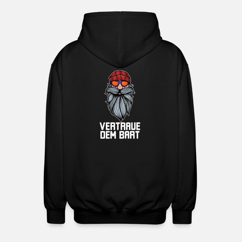 Humorvoll Bart Ziegenbart Statement Bartfrisur - Unisex Kapuzenjacke - Schwarz