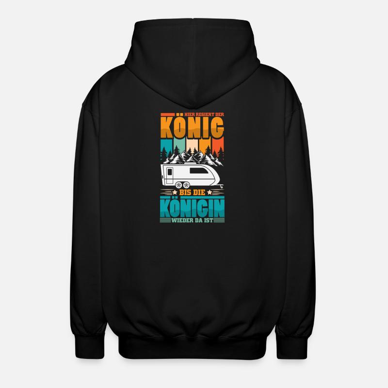 Camper Camping Wohnwagen Spruch - Unisex Kapuzenjacke - Schwarz