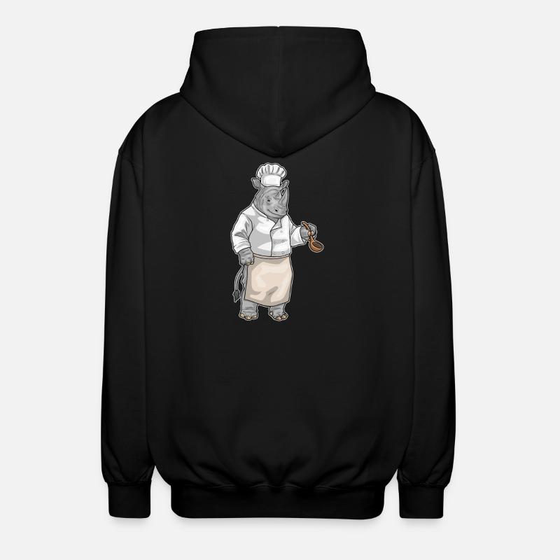 Rhinocéros Cuisson Cuisson Cuiller Cuisson - Veste à capuche unisexe - noir