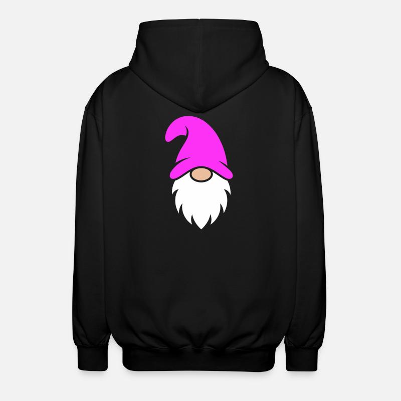 Rosa Hut Weihnachtszwerg - Unisex Kapuzenjacke - Schwarz