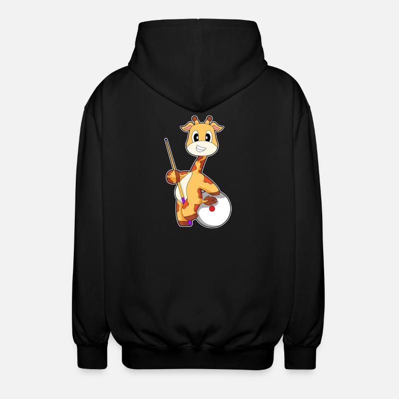 Giraffe Billiard Queue Sport - Unisex Kapuzenjacke - Schwarz