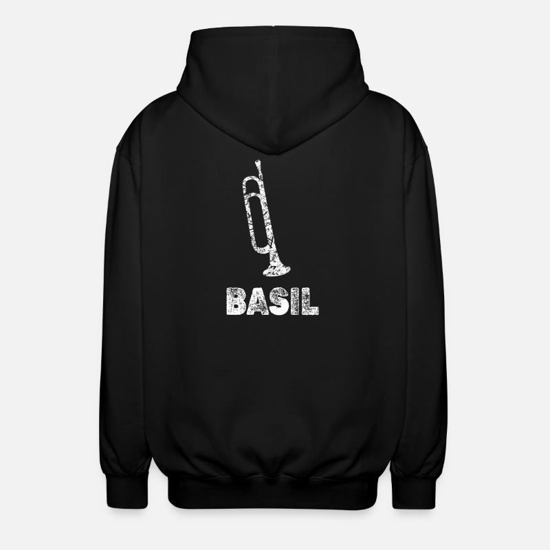 Trompeten Basil - Unisex Kapuzenjacke - Schwarz