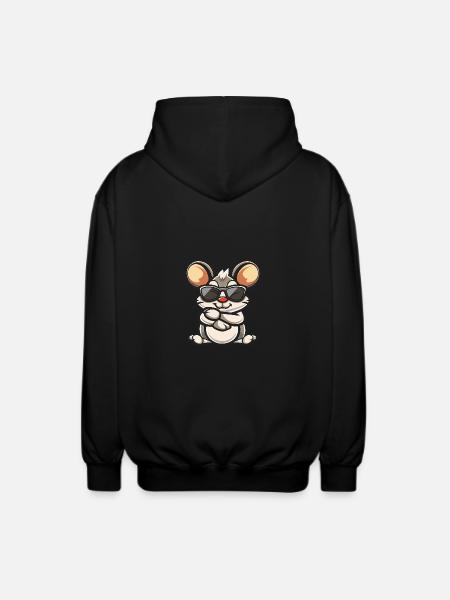 Mouse Cool Animal - Unisex Hooded Jacket - black