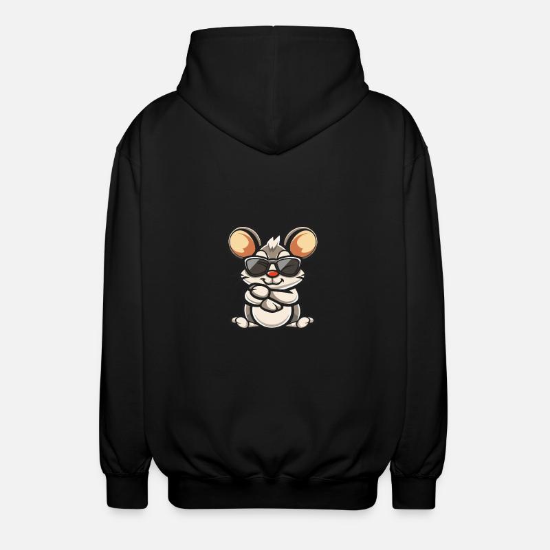 Mouse Cool Animal - Unisex Hooded Jacket - black