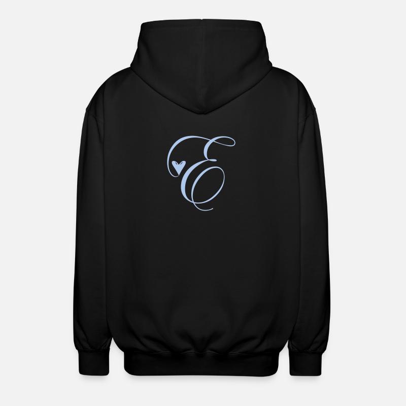 Monogramm E Herz Ranke - Unisex Kapuzenjacke - Schwarz