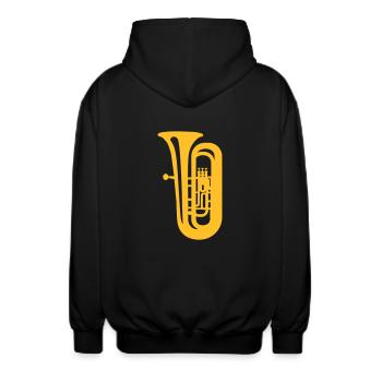 Tuba - Unisex Kapuzenjacke - Schwarz - Hinten - AI Model Male 185 light (185cm)