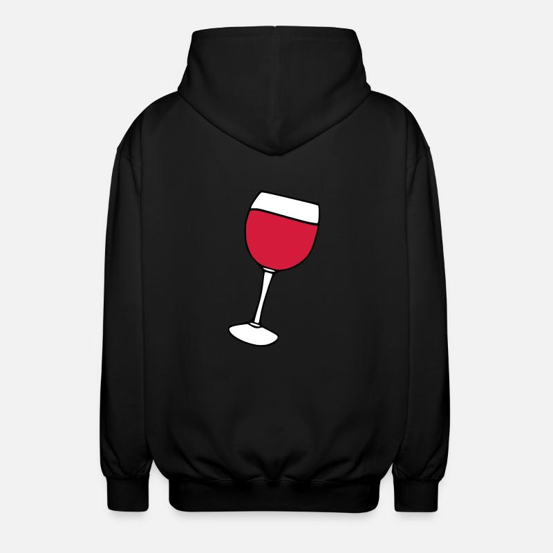 Vin rouge dans le verre - Veste à capuche unisexe - noir