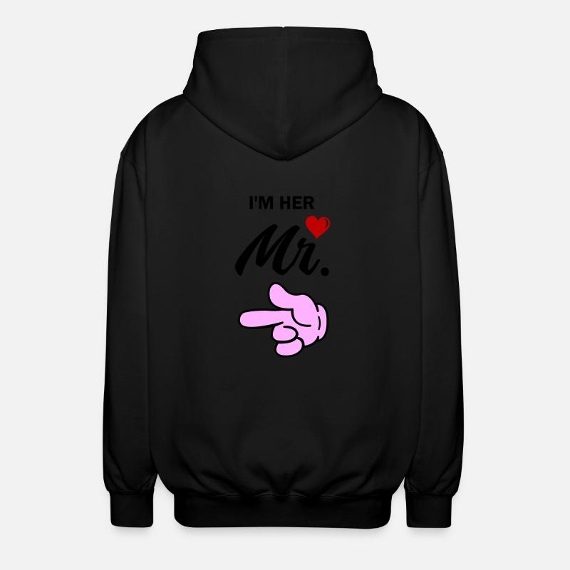 im her mr - Unisex Kapuzenjacke - Schwarz