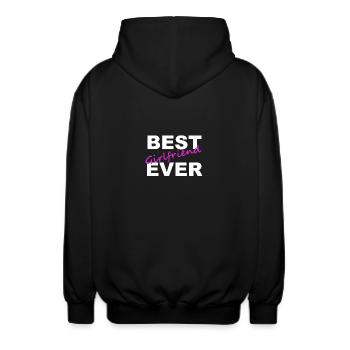 Meilleure amie jamais Petite amie T-shirt - Veste à capuche unisexe - noir - Dos - AI Model Male 185 light (185cm)