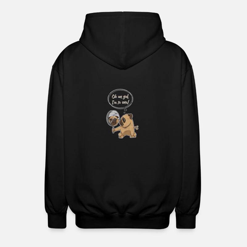 Cute Pug - Unisex Kapuzenjacke - Schwarz