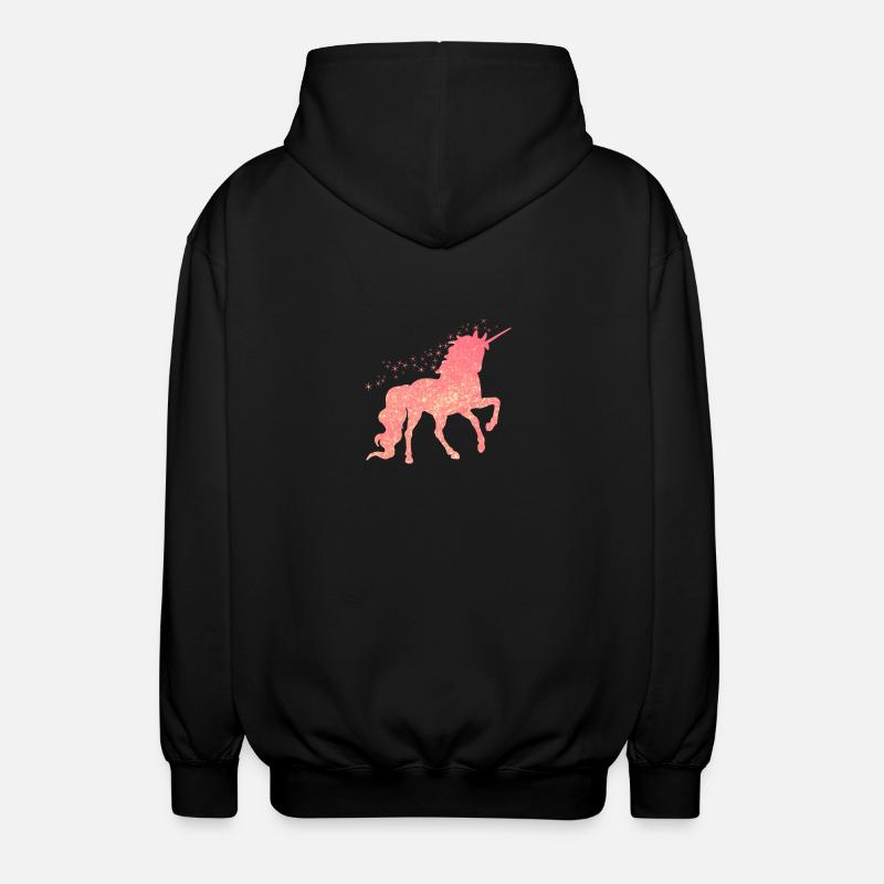 Das rote glitzer Einhorn - Unisex Kapuzenjacke - Schwarz