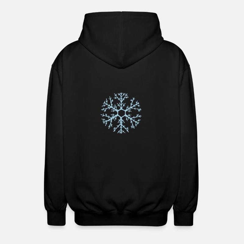 Natural snowflake with many ramifications - Unisex Hooded Jacket - black