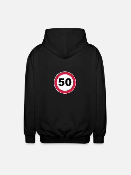 50th birthday sign - Unisex Hooded Jacket - black