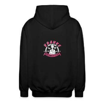 Kranke Schwester - Unisex Kapuzenjacke - Schwarz - Hinten - AI Model Male 185 light (185cm)