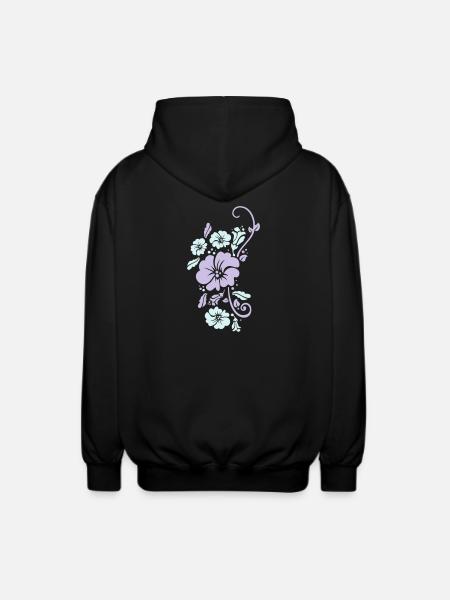 floral - Unisex Hooded Jacket - black