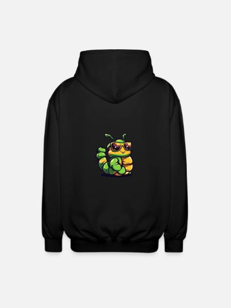 Worm Cool Animal - Unisex Hooded Jacket - black