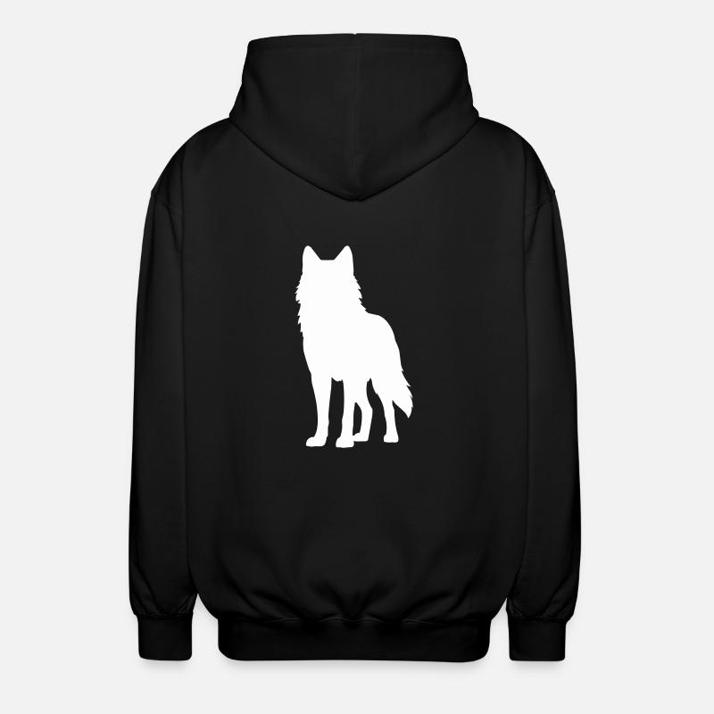 wolf 1 - Unisex Kapuzenjacke - Schwarz