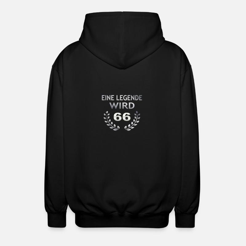Eine Legende wird 66 - Unisex Kapuzenjacke - Schwarz