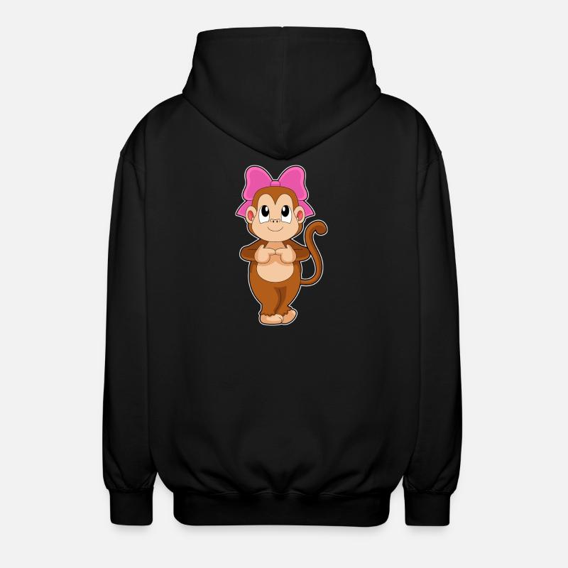 Monkey Bow - Unisex Hooded Jacket - black