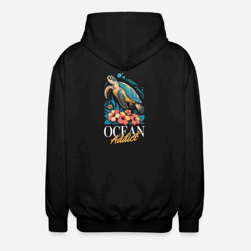 Sea Turtle Ocean Addict Design - Veste à capuche unisexe - noir