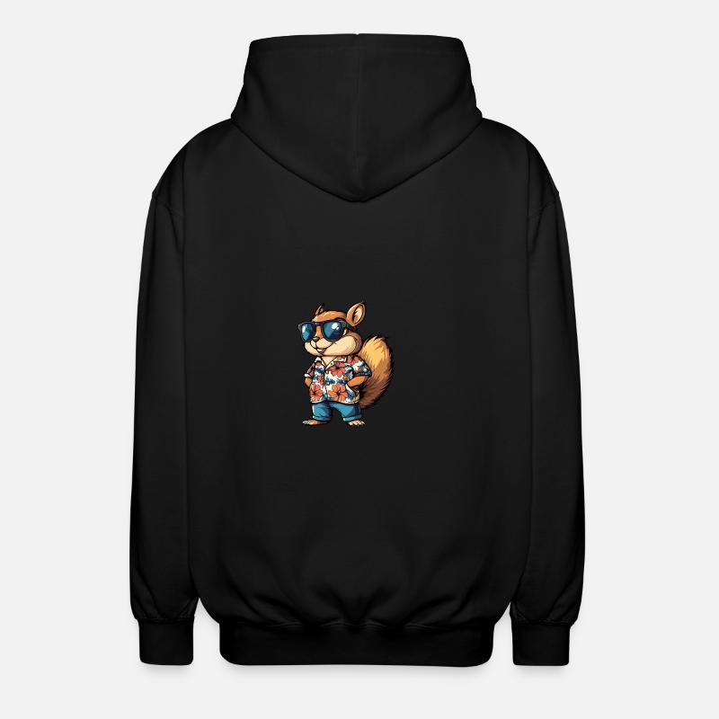 Squirrel Comic Cool Summer - Unisex Hooded Jacket - black