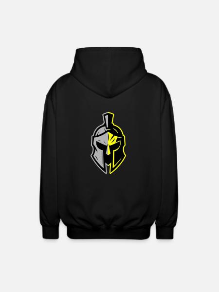 Spartan Helmet Icon - Unisex Hooded Jacket - black