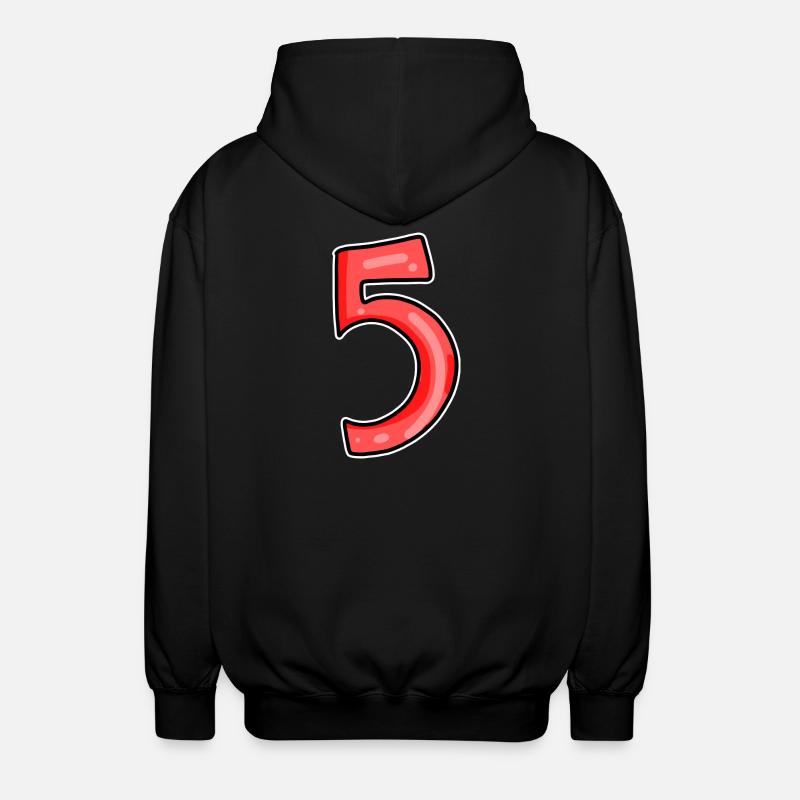 5 red - Unisex Hooded Jacket - black