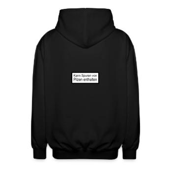 Kann Spuren von Pilzen - Unisex Kapuzenjacke - Schwarz - Hinten - AI Model Male 185 light (185cm)