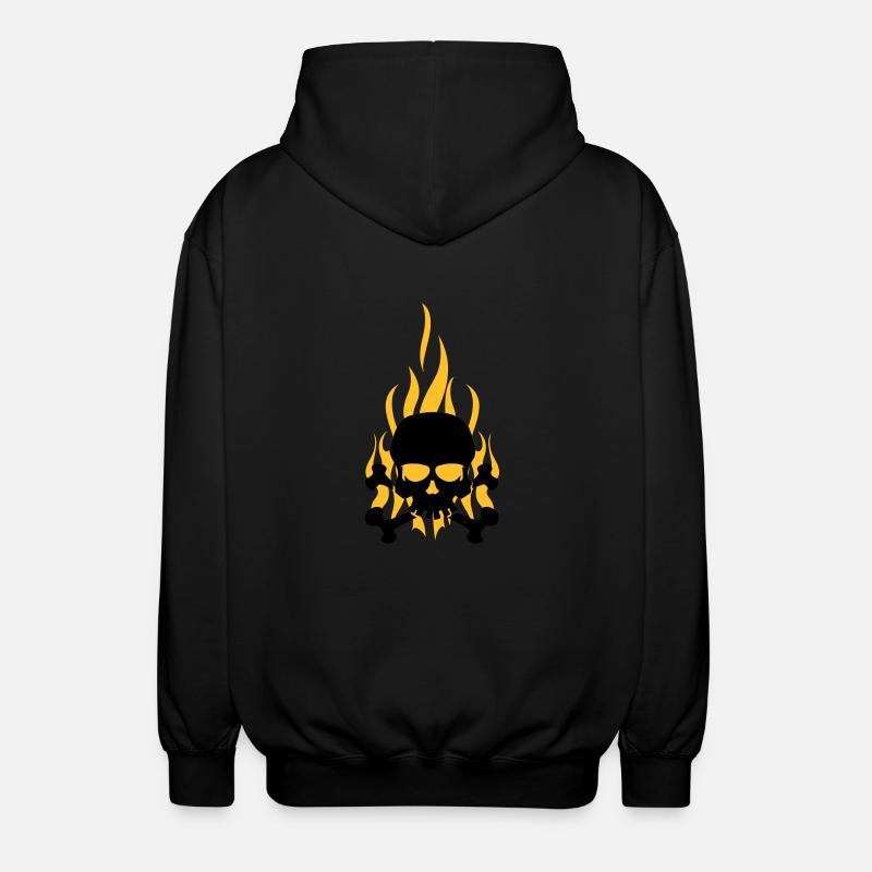skull_flames - Veste à capuche unisexe - noir