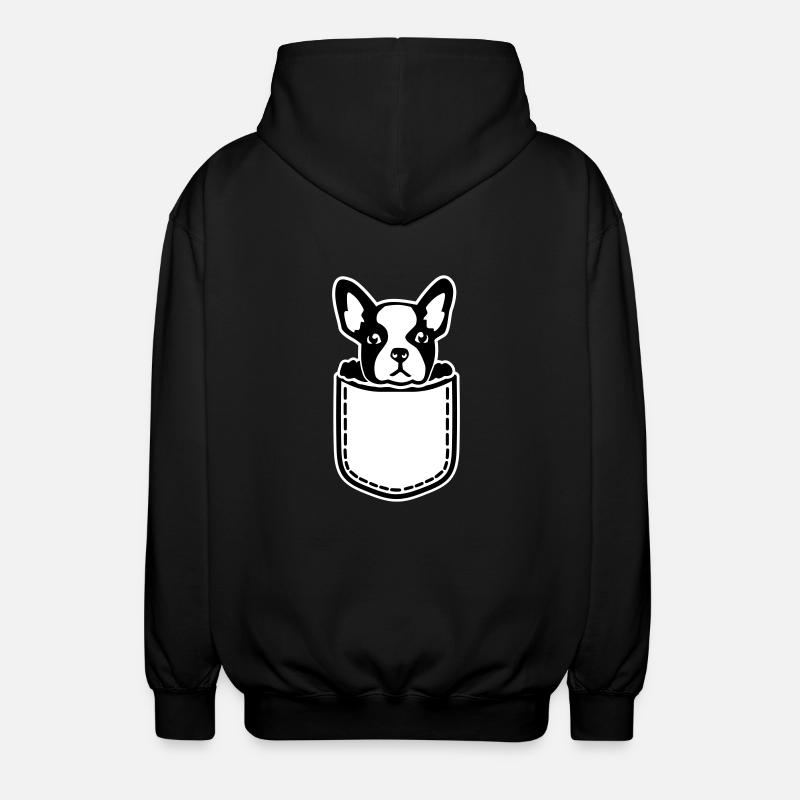 Français Bouledogue - Veste à capuche unisexe - noir