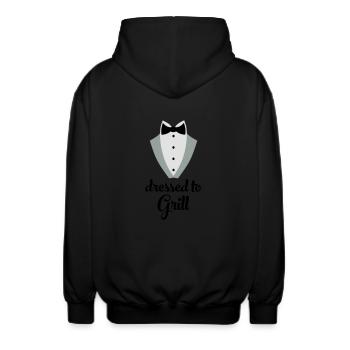 Lustige Kochschürze für Männer - Unisex Kapuzenjacke - Schwarz - Hinten - AI Model Male 185 light (185cm)
